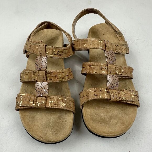 Vionic Amber Tan Brown Leather Strappy Sandals Sz 7 44AMBER/TVW1275 $89 - Picture 4 of 9